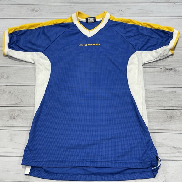 Umbro Other - Umbro Shirt Mens S Blue Yellow Soccer Football Team Training Jersey Top VTG 90s